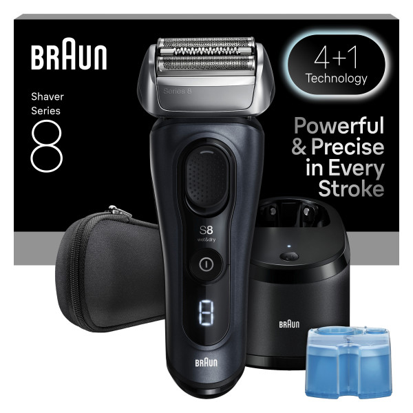 Braun Rasierer Series 8 8663cc mit Reinigungsstation, grau