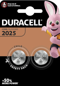 Duracell Lithium CR2025 B2 Knopfzellenbatterie, 2 Stck