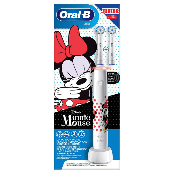 Braun Oral-B Junior Minnie Mouse, ab 6 Jahre mit visueller Andruckkontrolle