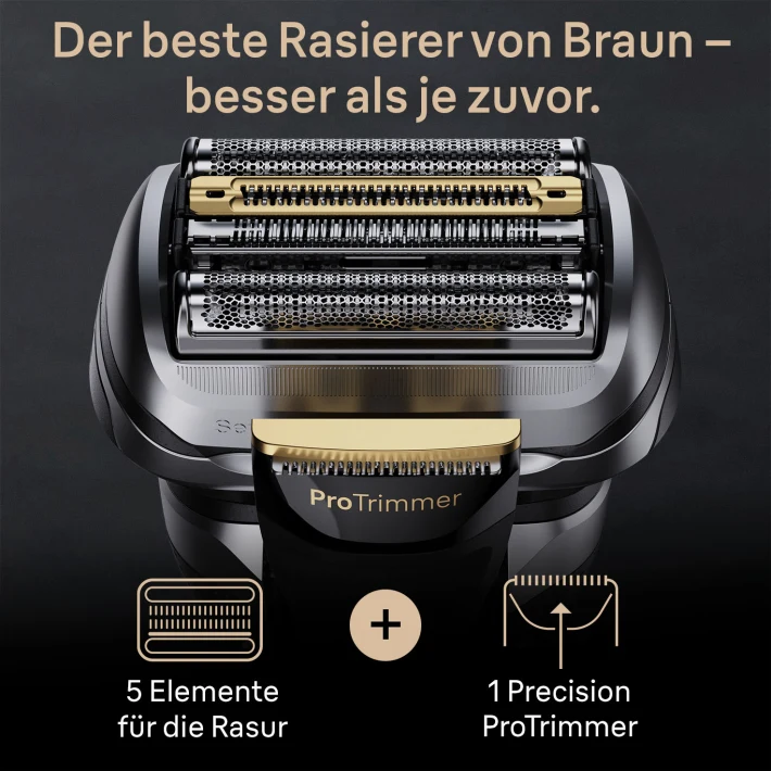 Braun Rasierer Series 9 Pro+ 9575cc mit 6-in-1 Reinigungsstation und  PowerCase, Edelmetall, typ 5793