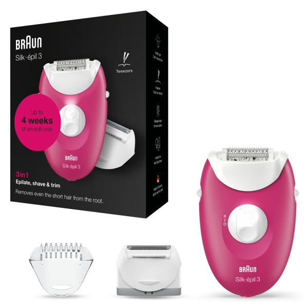 Braun Silk-épil 3 3-276 Epilierer, Himbeere