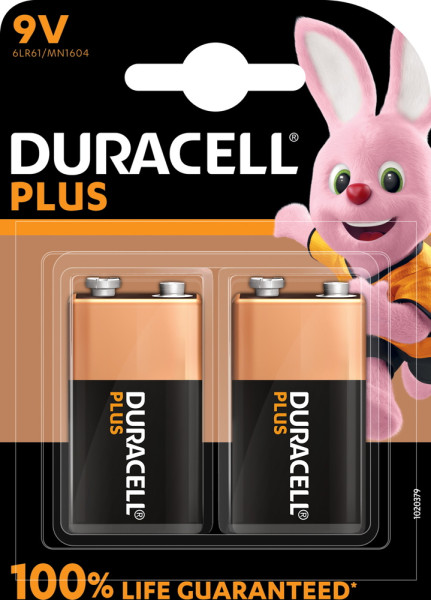 Duracell Plus Batterie 9 Volt Block (2er Pack)