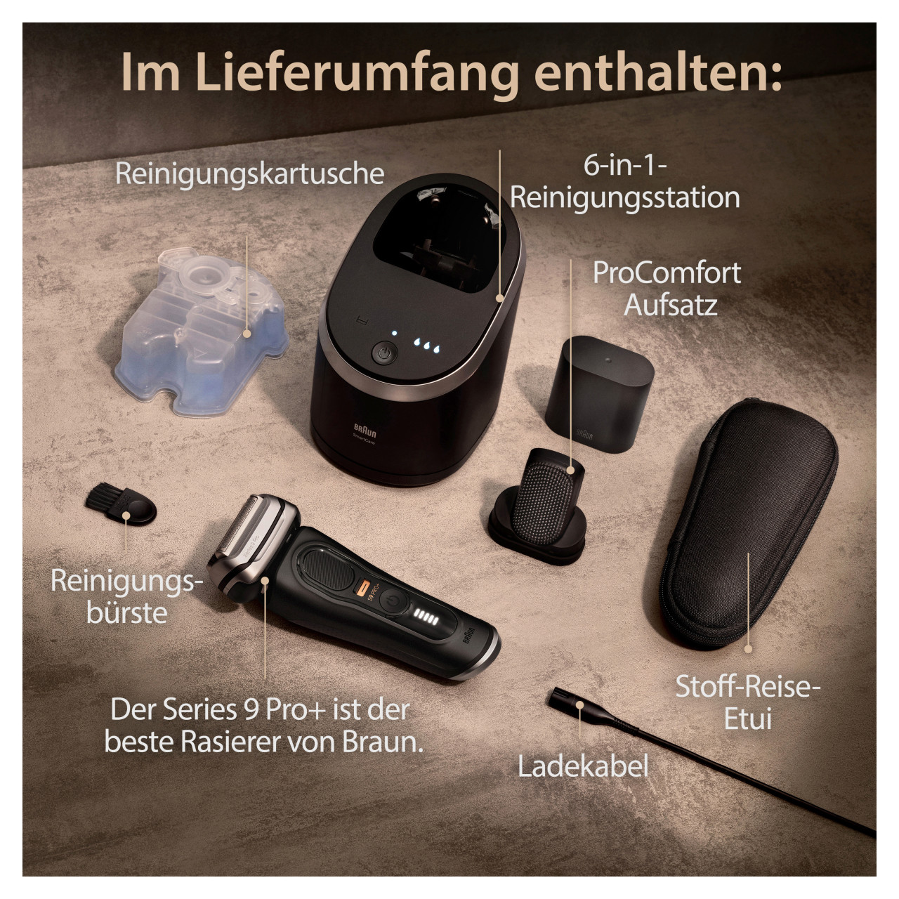 Braun Rasierer Series 9 Zubehör, Reinigungsstation, Braun 9590cc Pro+ Ersatzteile, schwarz | mit kaufen 6-in-1 online Neugeräte