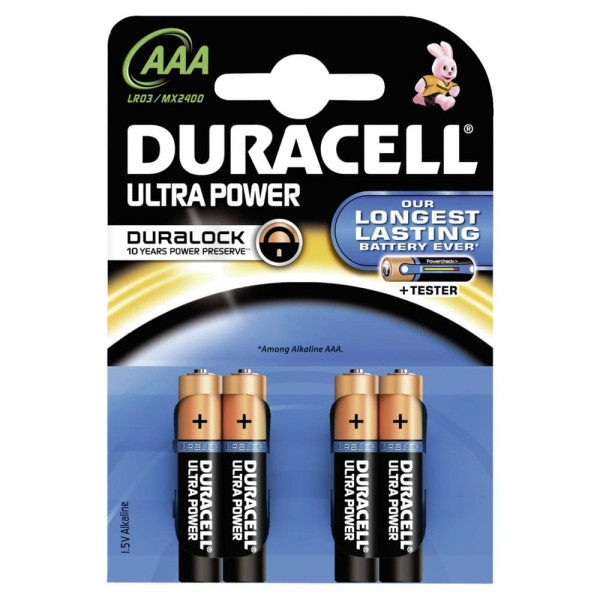 Duracell Ultra Power AAA 1,5 Volt Batterien mit Powercheck (4er Pack)