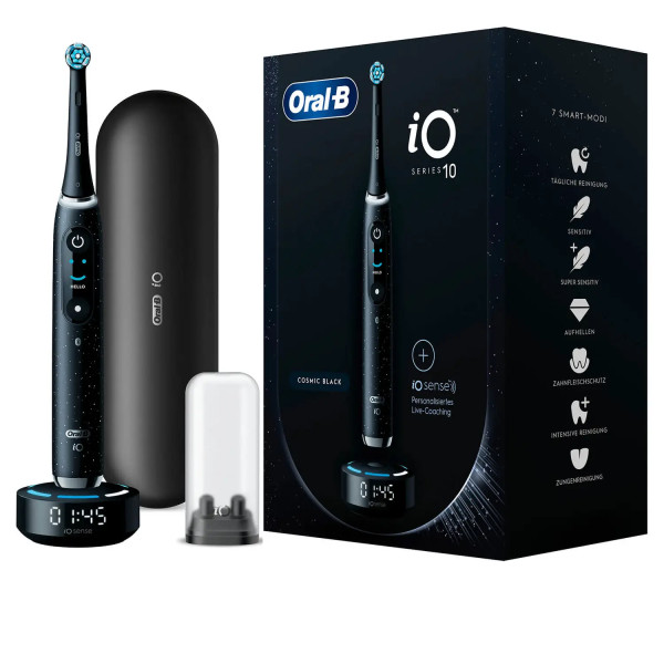 Oral-B iO 10 Elektrische Zahnbürste mit iOSense, Cosmic Black