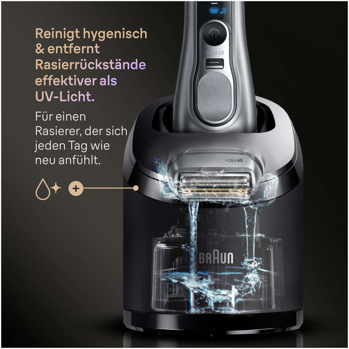 Braun Rasierer Series 9 Pro+ 9660cc mit 6-in-1 Reinigungsstation, Silber Typ 5793