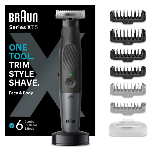 Braun Series X, Barttrimmer und Körperrasierer für Gesichts- und Körperhaare, XT5300