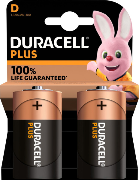 Duracell Plus D 1,5 Volt (2er Pack), Batterien