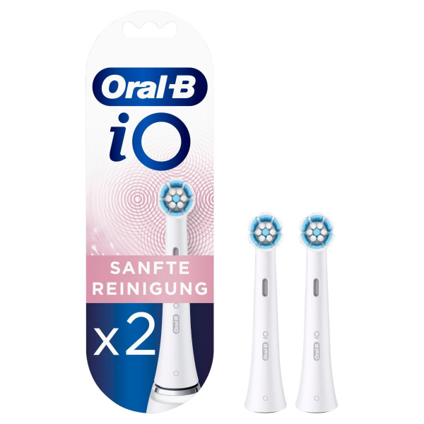 Oral-B Ersatzzahnbürsten IO Sanfte Reinigung 2 Stück, weiß