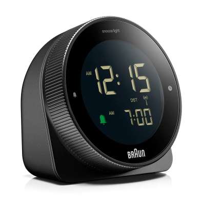 Braun Digitalwecker BC21B Mit Qi-Ladepad – 10W Schnellladung, Automatische Helligkeit, VA-LCD Display, Schwarz